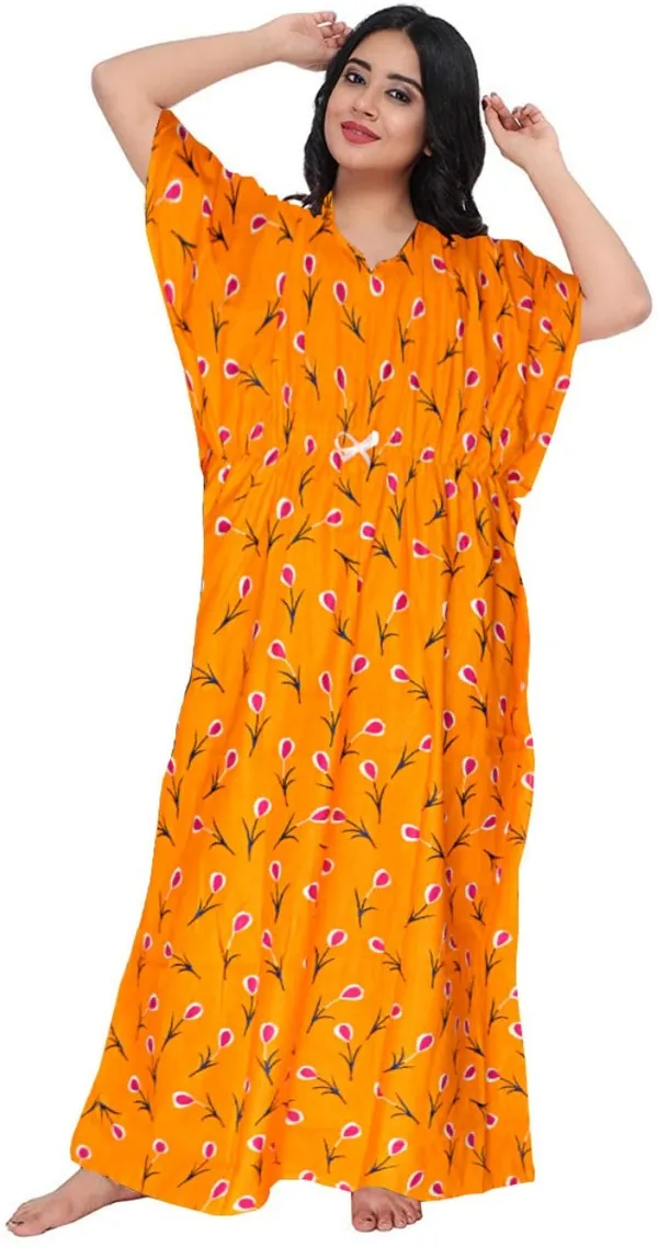 Pack_of_2_Pure_Cotton_Printed_Nighty_For_Women_|_Maroon_&_Yellow