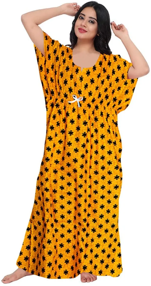 Pack_of_2_Pure_Cotton_Printed_Nighty_For_Women_|_Yellow_&_Black