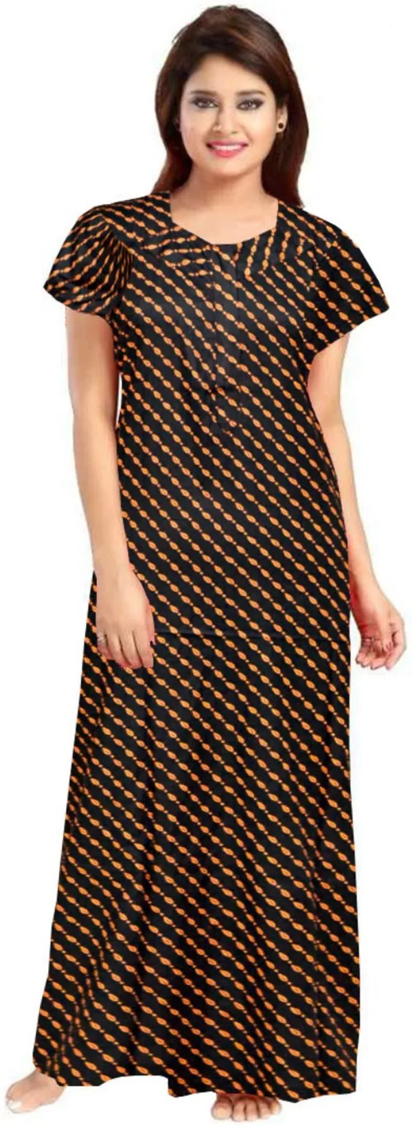 Pack_of_2_Pure_Cotton_Printed_Nighty_For_Women_|_Pink_&_Orange