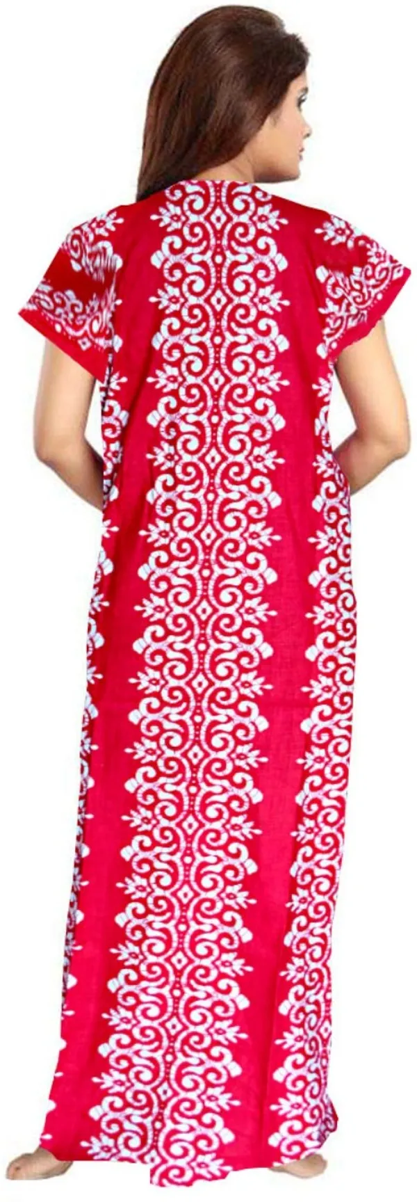 Pack_of_2_Pure_Cotton_Printed_Nighty_For_Women_|_Pink_&_Orange