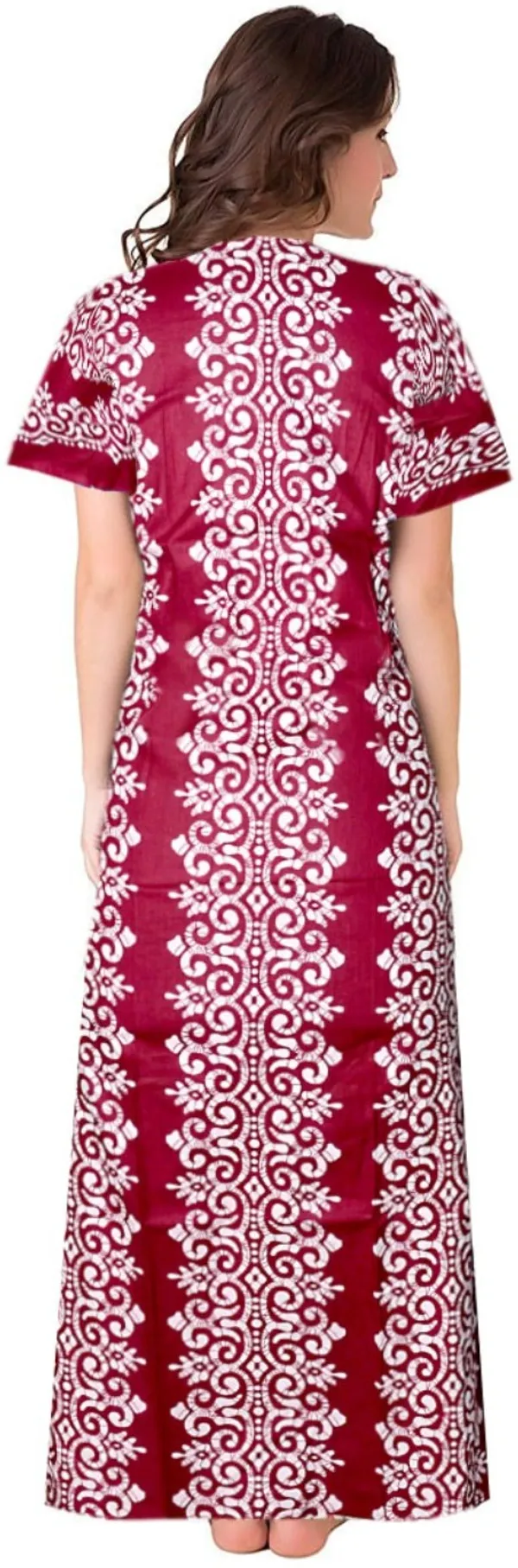 Pack_of_2_Pure_Cotton_Printed_Nighty_For_Women_|_Blue_&_Maroon
