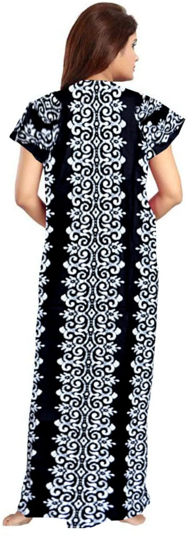 Pack_of_2_Pure_Cotton_Printed_Nighty_For_Women_|_Black_&_Maroon