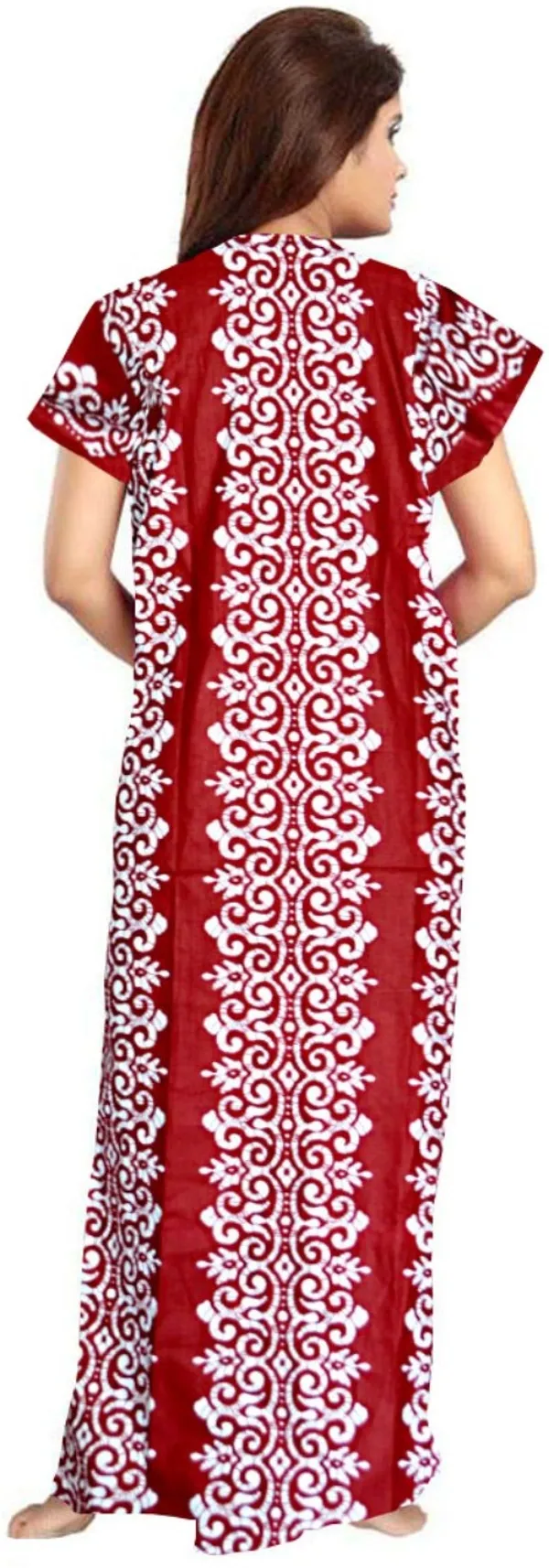 Pack_of_2_Pure_Cotton_Printed_Nighty_For_Women_|_Black_&_Maroon