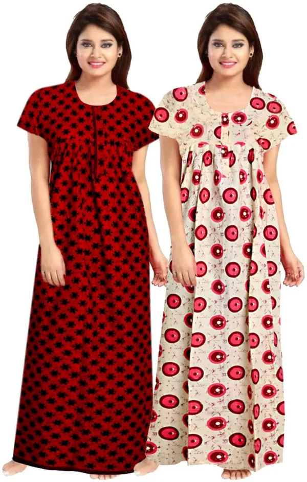 Pack_of_2_Pure_Cotton_Printed_Nighty_For_Women_|_Multicolor