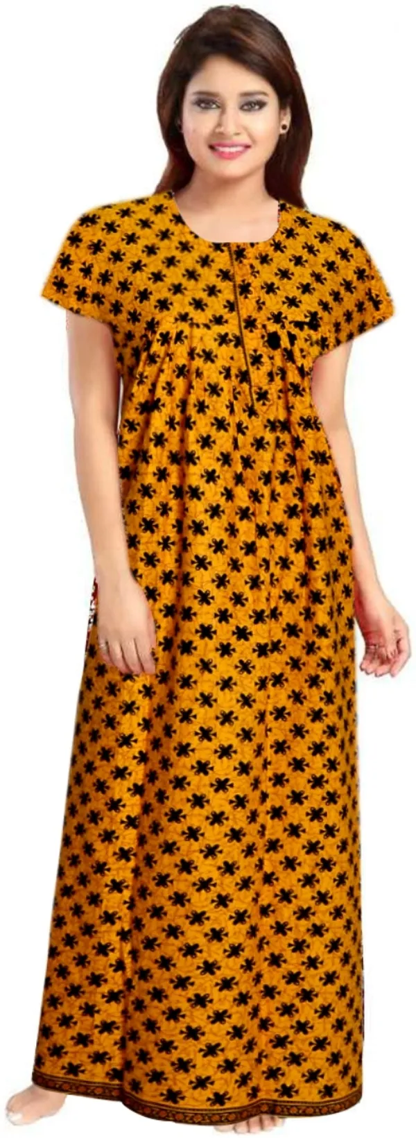 Pack_of_2_Pure_Cotton_Printed_Nighty_For_Women_|_Pink_&_Yellow