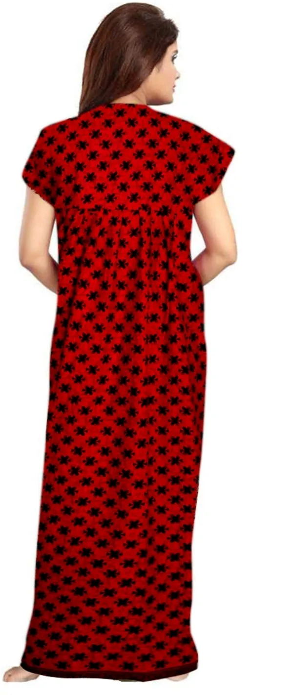 Pack_of_2_Pure_Cotton_Printed_Nighty_For_Women_|_Red_&_Green