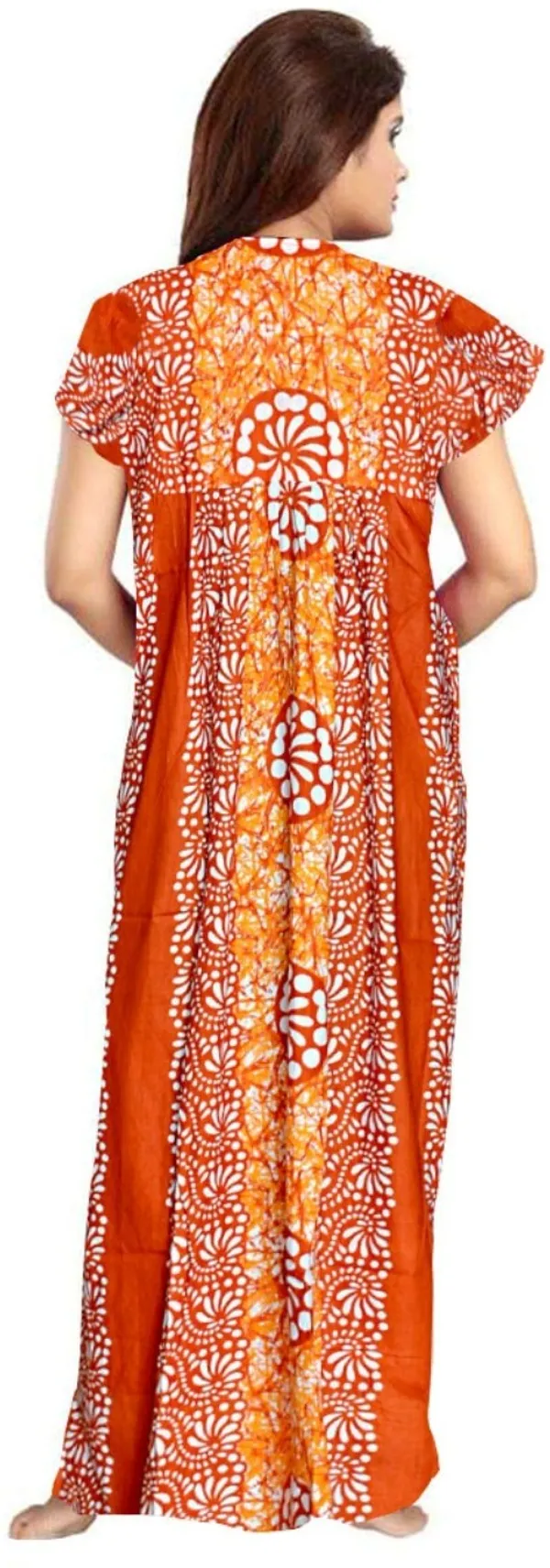 Pack_of_2_Pure_Cotton_Printed_Nighty_For_Women_|_Orange_&_Blue