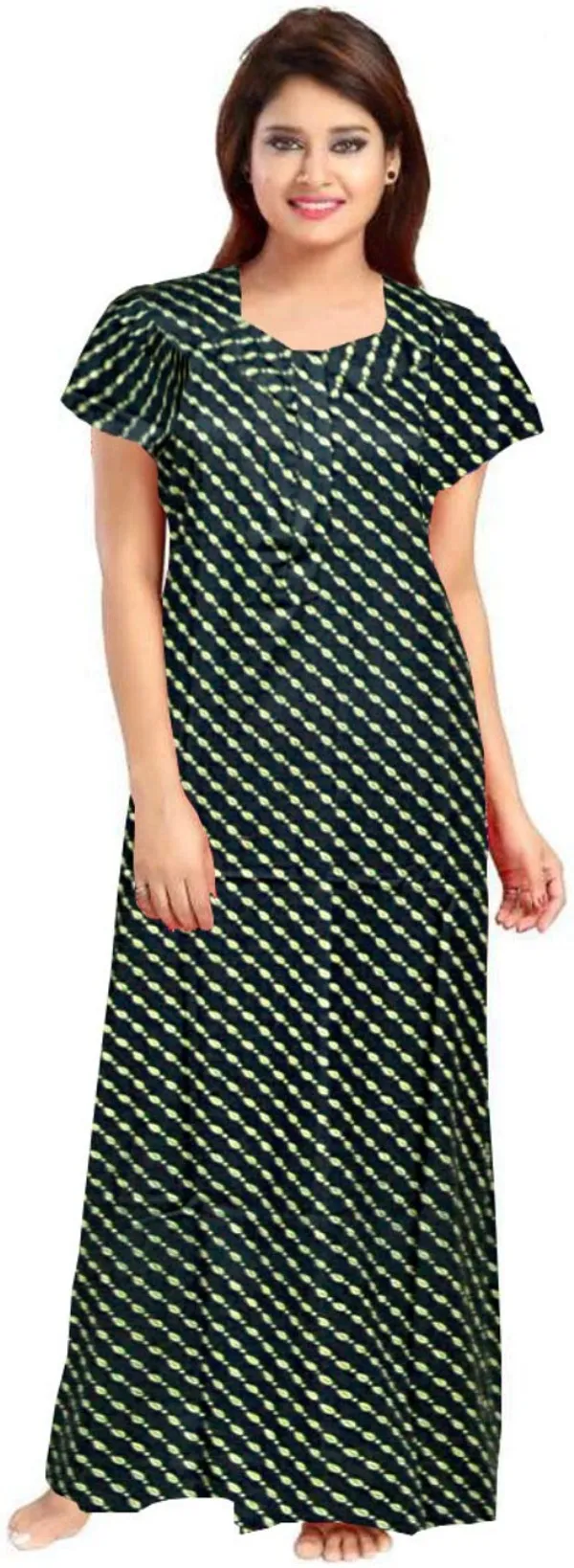 Pack_of_2_Pure_Cotton_Printed_Nighty_For_Women_|_Black_&_Green