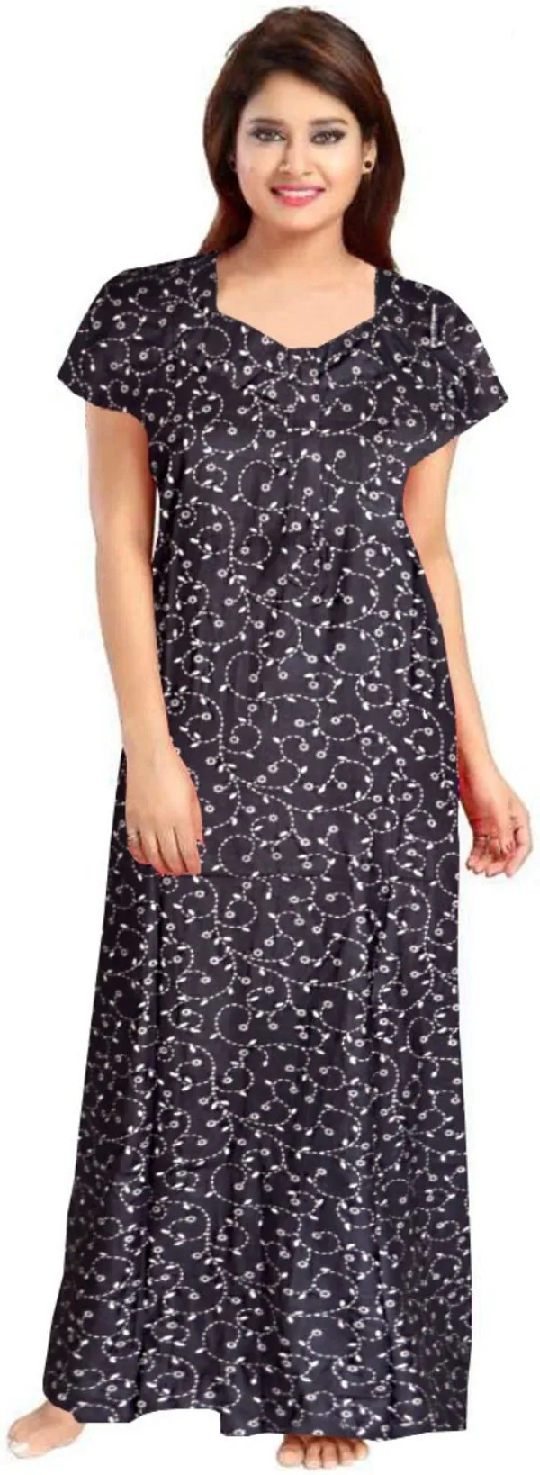Pack_of_2_Pure_Cotton_Printed_Nighty_For_Women_|_Grey_&_Black