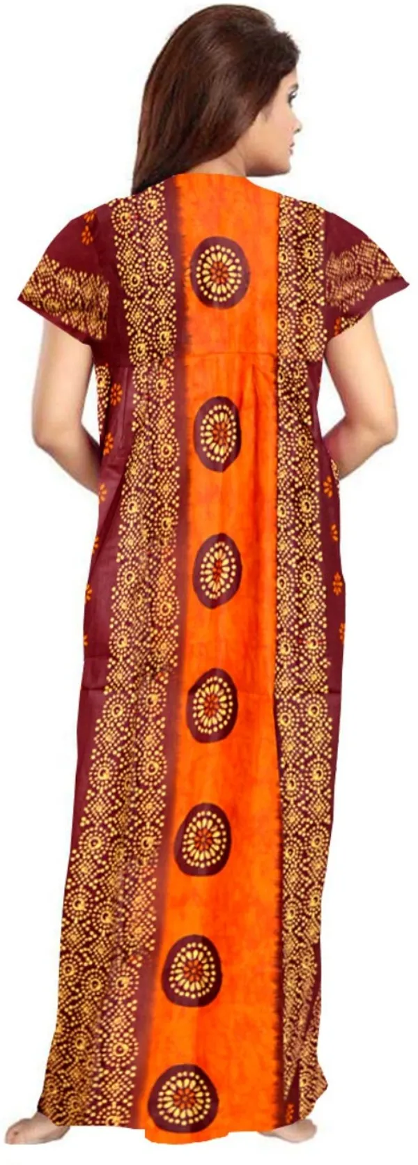 Pack_of_2_Pure_Cotton_Printed_Nighty_For_Women_|_Pink_&_Orange
