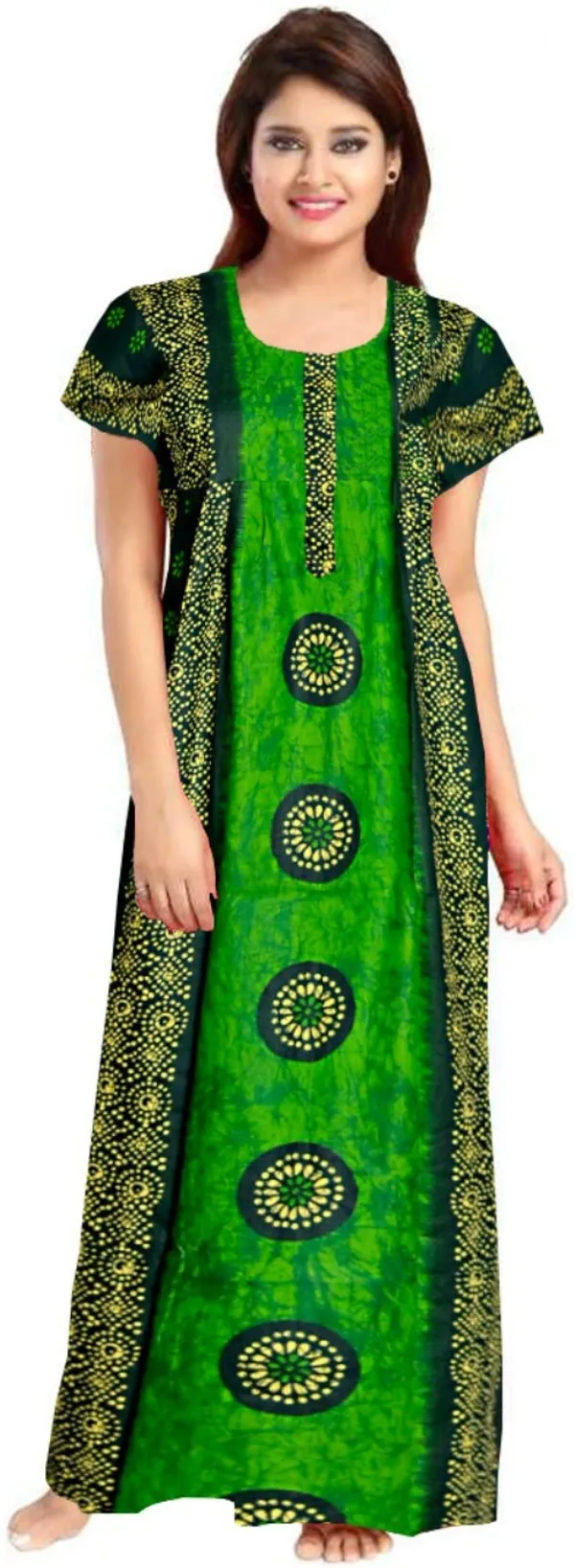 Pack_of_2_Pure_Cotton_Printed_Nighty_For_Women_|_Red_&_Green
