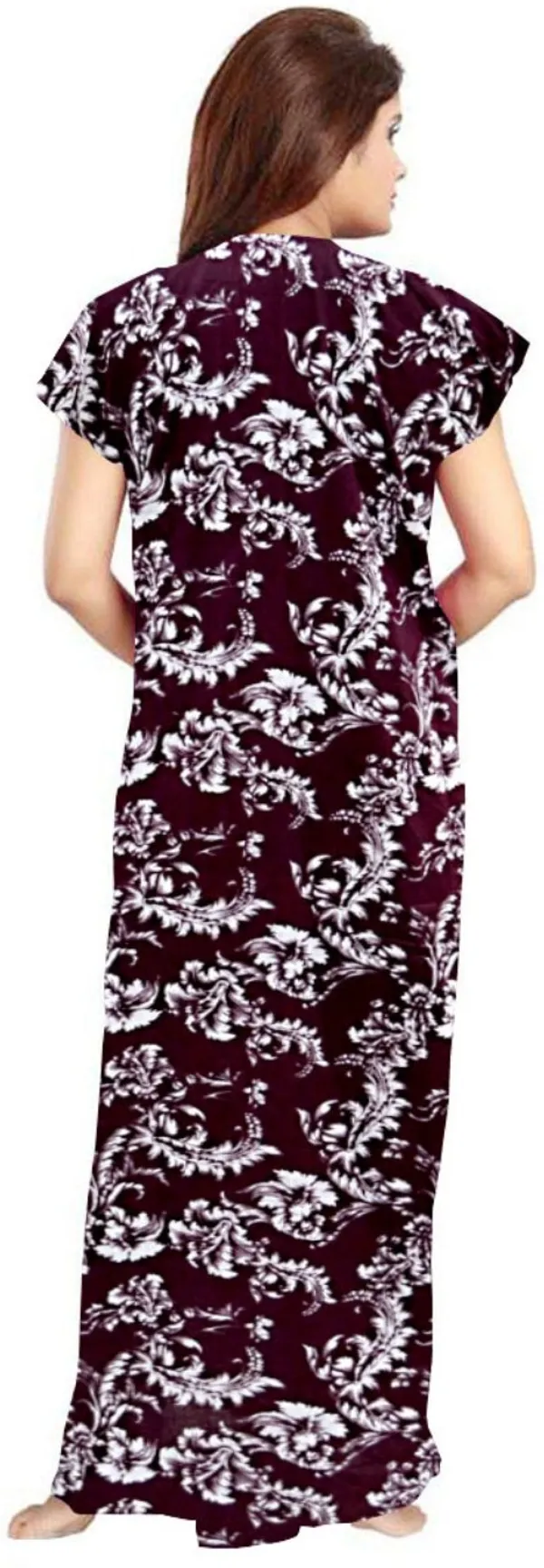 Pack_of_2_Pure_Cotton_Printed_Nighty_For_Women_|_Blue_&_Maroon