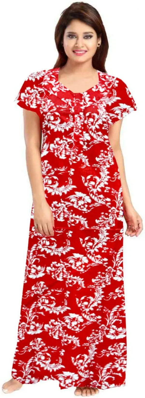 Pack_of_2_Pure_Cotton_Printed_Nighty_For_Women_|_Blue_&_Red