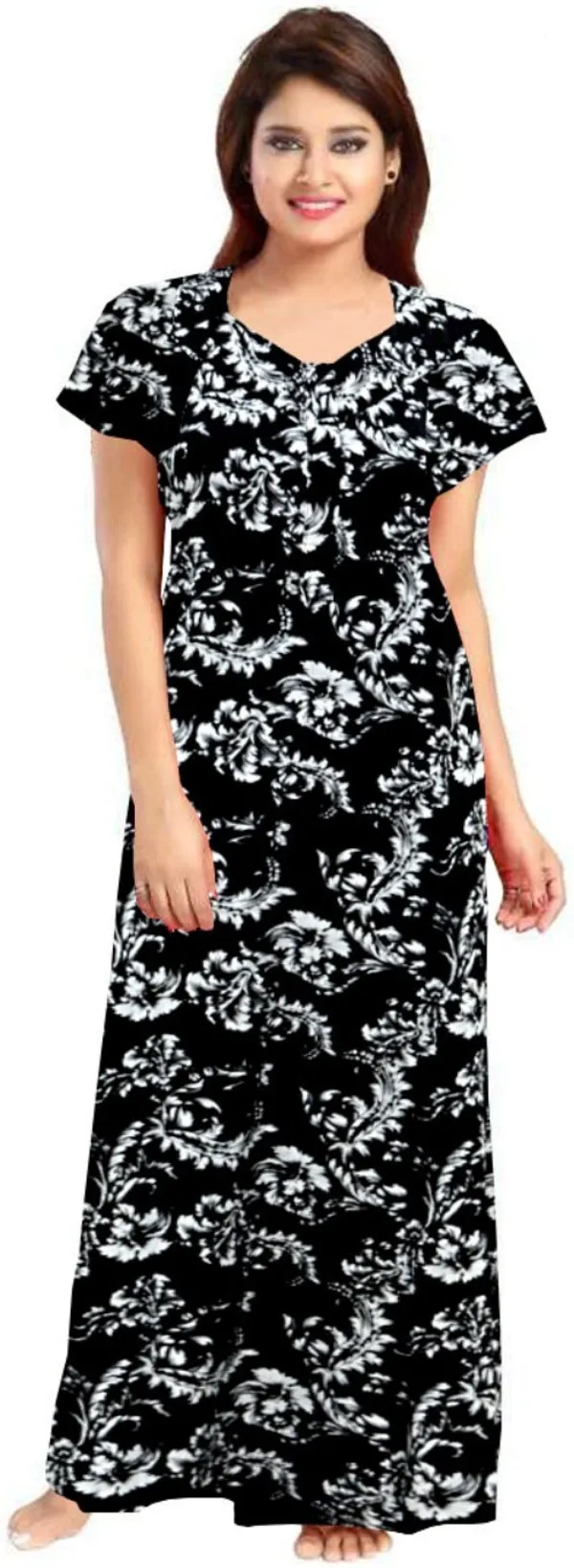 Pack_of_2_Pure_Cotton_Printed_Nighty_For_Women_|_Black_&_Red
