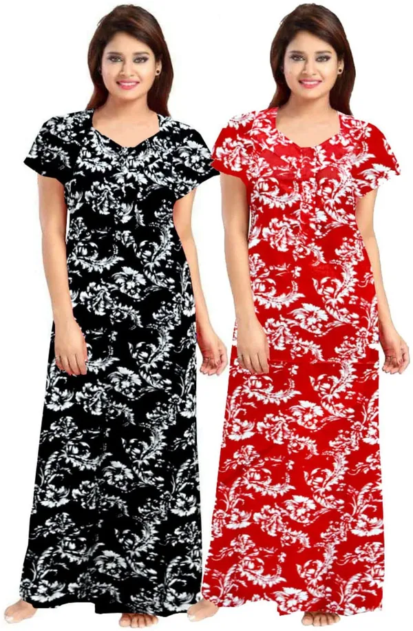 Pack_of_2_Pure_Cotton_Printed_Nighty_For_Women_|_Black_&_Red