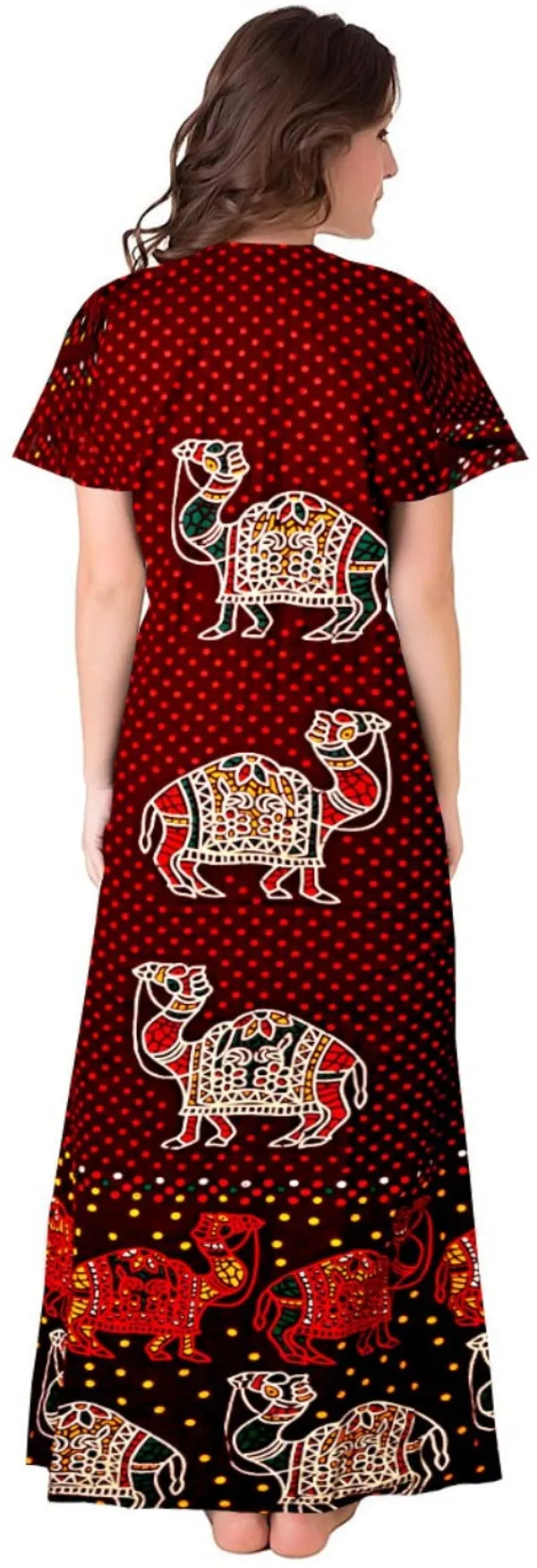 Pack_of_2_Pure_Cotton_Printed_Nighty_For_Women_|_Red_&_Maroon