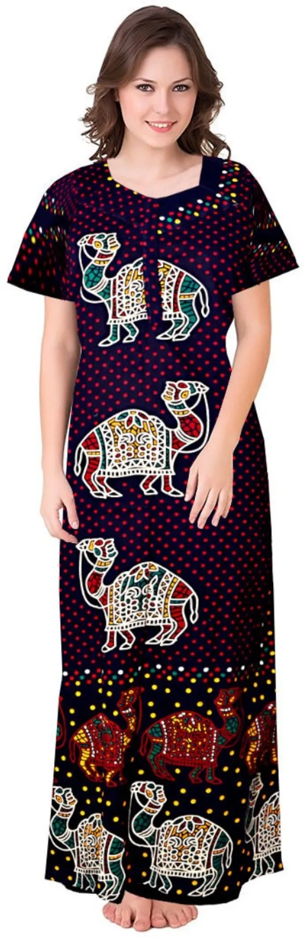 Pack_of_2_Pure_Cotton_Printed_Nighty_For_Women_|_Red_&_Blue