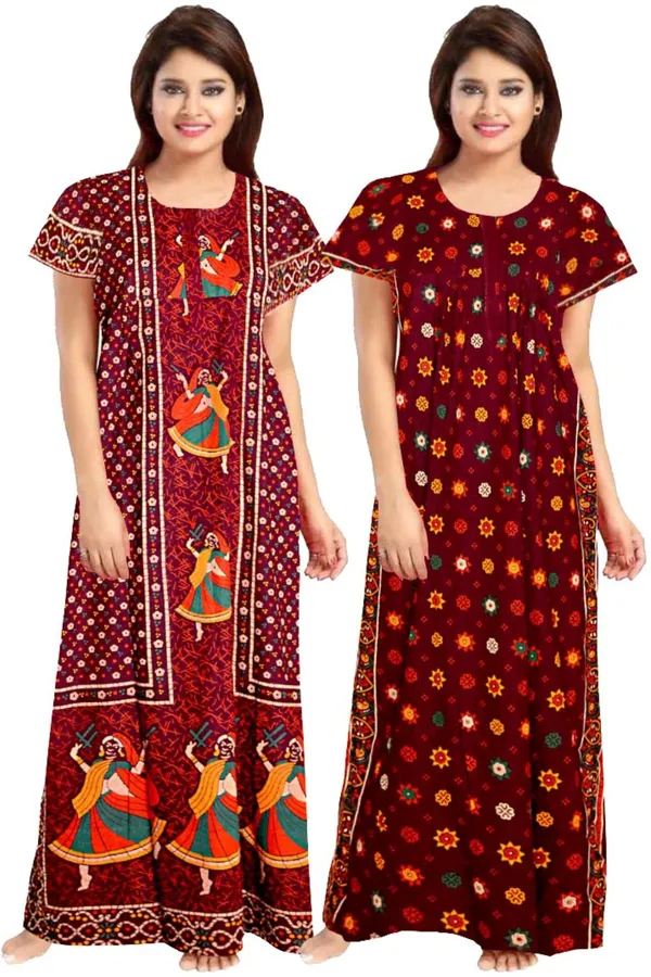 Pack_of_2_Pure_Cotton_Printed_Nighty_For_Women_|_Multicolor