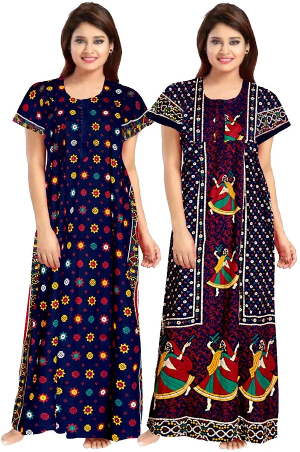 Pack_of_2_Pure_Cotton_Printed_Nighty_For_Women_|_Multicolor