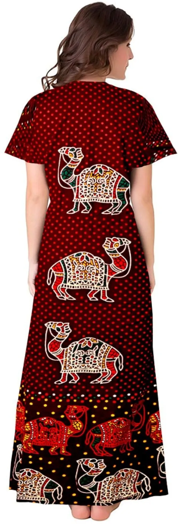 Pack_of_2_Pure_Cotton_Printed_Nighty_For_Women_|_Maroon_&_Red