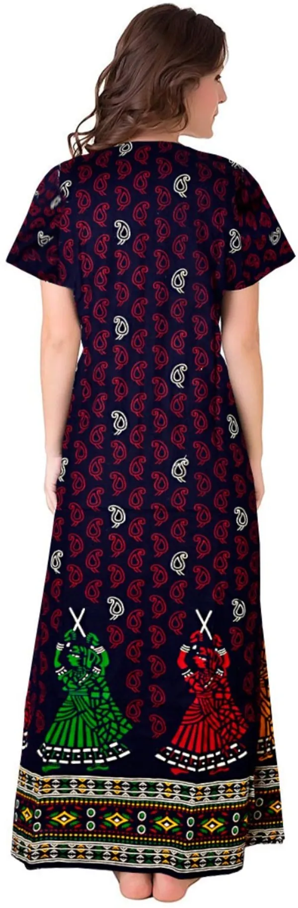Pack_of_2_Pure_Cotton_Printed_Nighty_For_Women_|_Blue_&_Red