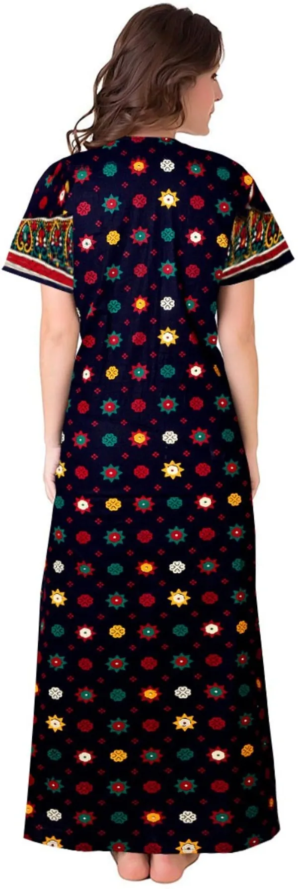Pack_of_2_Pure_Cotton_Printed_Nighty_For_Women_|_Blue_&_Maroon