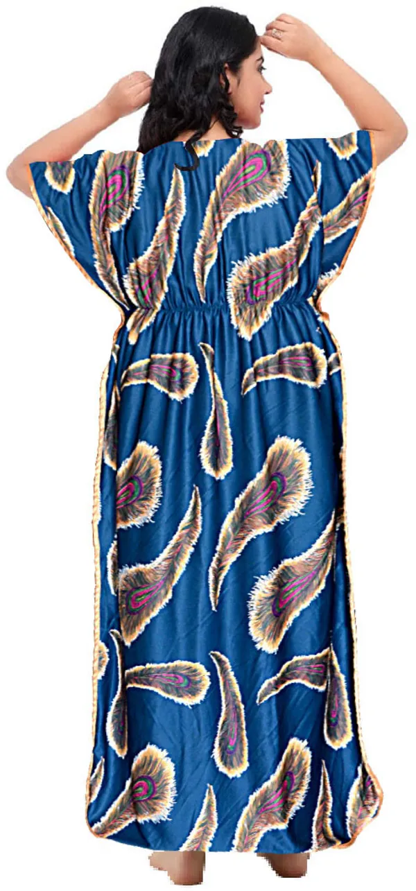 Pack_of_2_Satin_Printed_Long_Kaftan_Nighty_For_Women_|_Maroon
