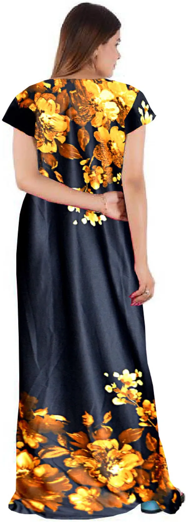 Pack_of_2_Satin_Floral_Nighty_For_Women_|_Blue_&_Brown