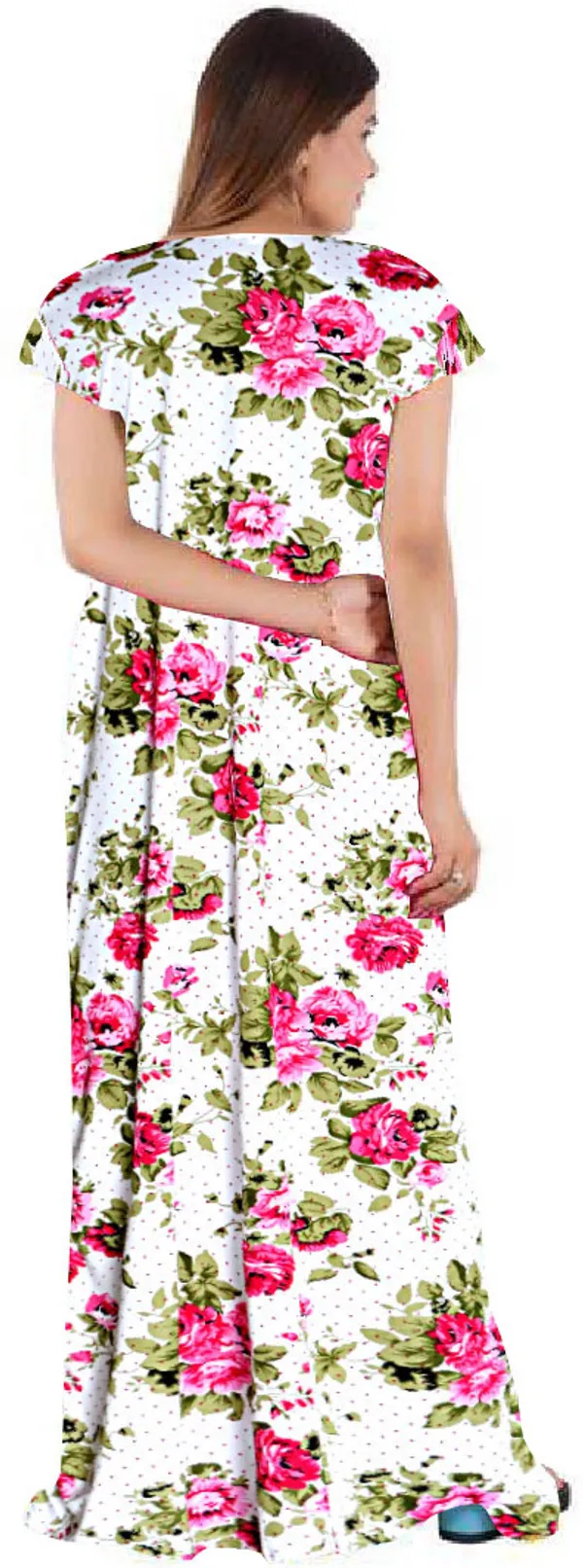 Pack_of_2_Satin_Floral_Nighty_For_Women_|_Pink_&_Blue