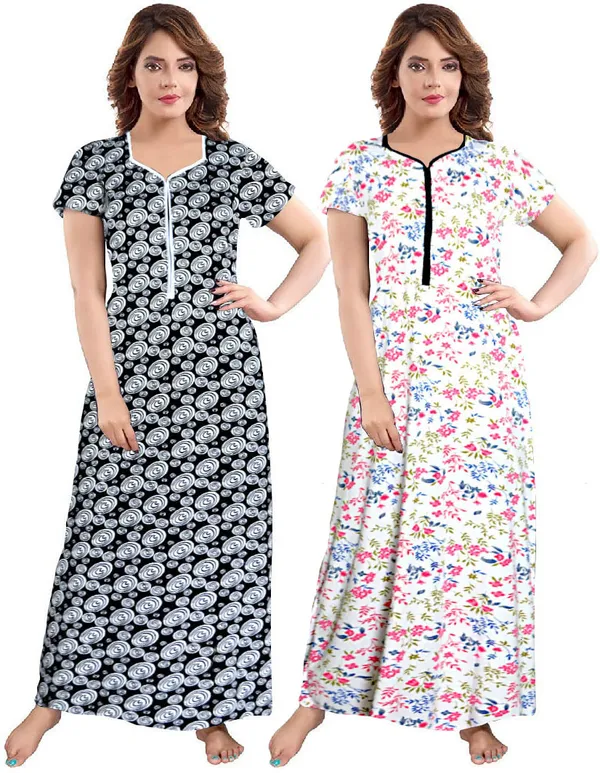 Pack_of_2_Satin_Printed_Long_Nighty_For_Women_|_Black_&_Multicolor
