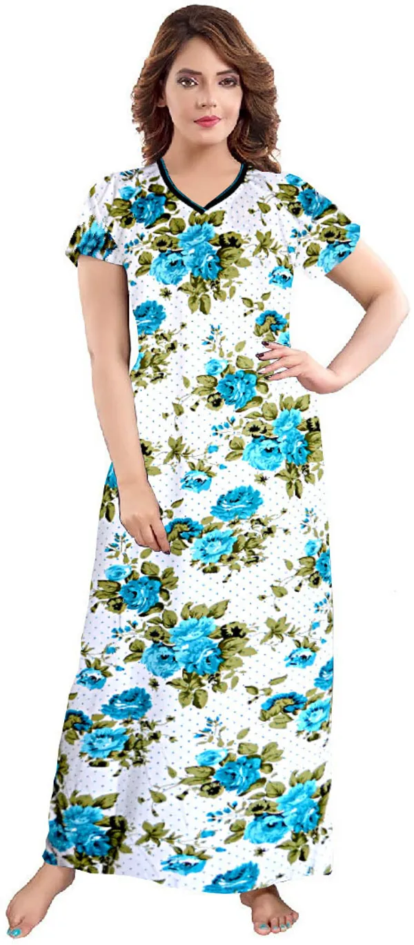Pack_of_2_Satin_Printed_Long_Nighty_For_Women_|_Blue_&_Black
