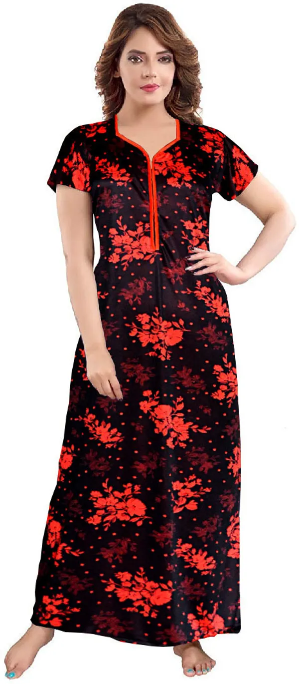 Pack_of_2_Satin_Printed_Long_Nighty_For_Women_|_Black_&_Orange