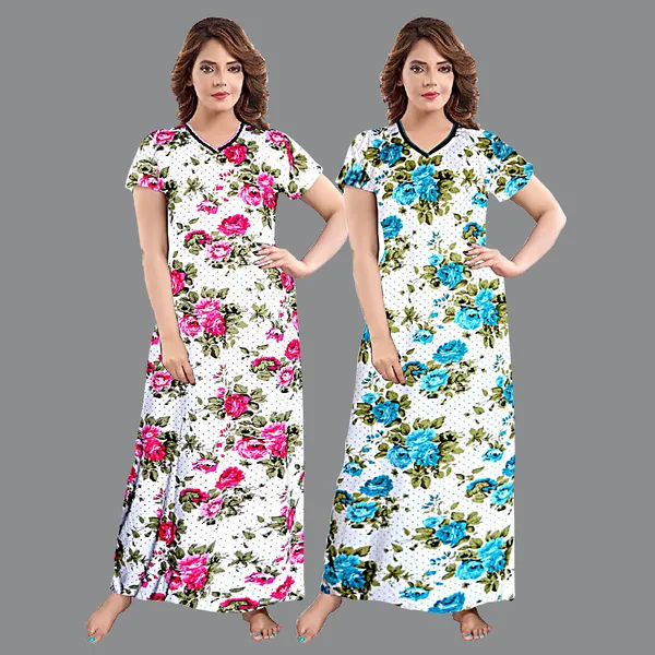 Pack_of_2_Satin_Printed_Long_Nighty_For_Women_|_Pink_&_Blue