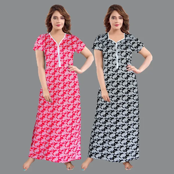 Pack_of_2_Satin_Printed_Long_Nighty_For_Women_|_White_&_Black