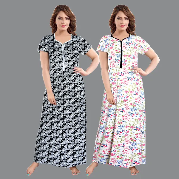 Pack_of_2_Satin_Printed_Long_Nighty_For_Women_|_Black_&_White