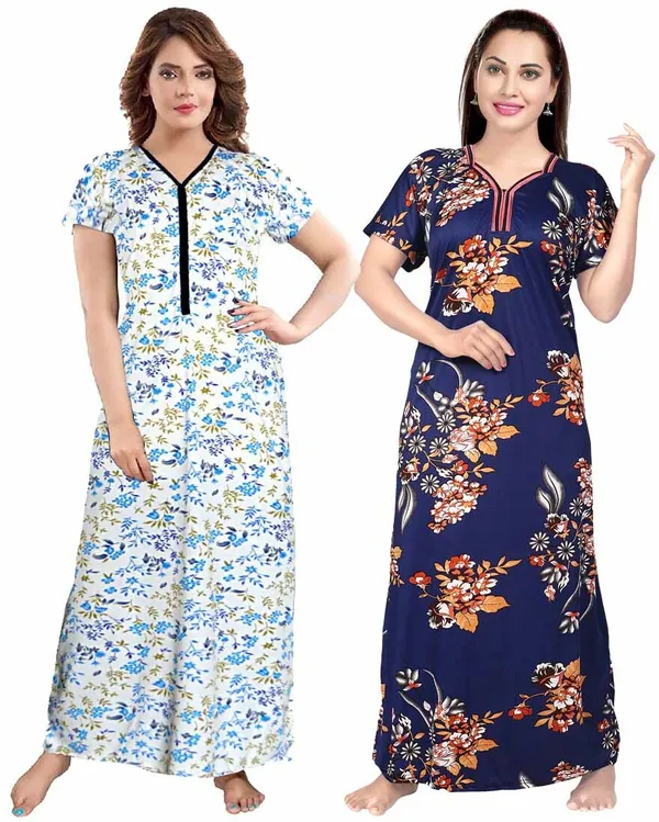 Pack_of_2_Satin_Printed_Nighty_For_Women_|_White_&_Blue