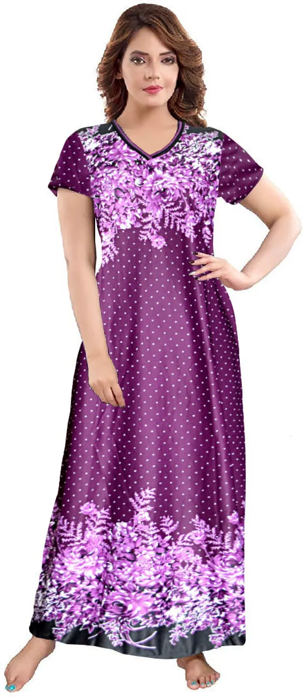 Pack_of_2_Satin_Printed_Long_Nighty_Set_For_Women_|_Purple_&_Pink