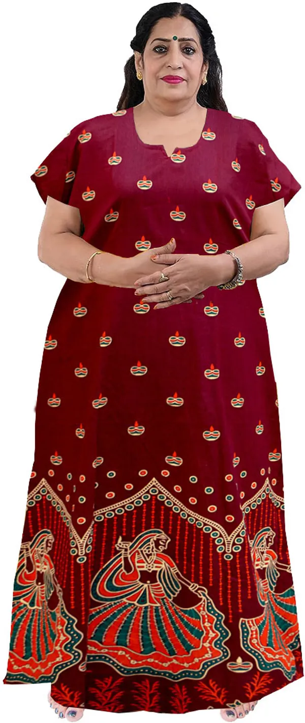 Pack_of_2_Pure_Cotton_Printed_Nighty_For_Women_|_Purple