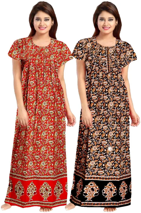 Pack_of_2_Pure_Cotton_Printed_Nighty_For_Women_|_Multicolor