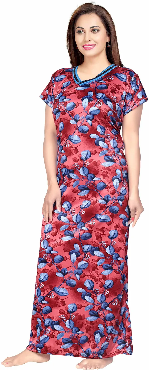 Pack_of_2_Satin_Printed_Nighty_For_Women_|_Blue_&_Purple