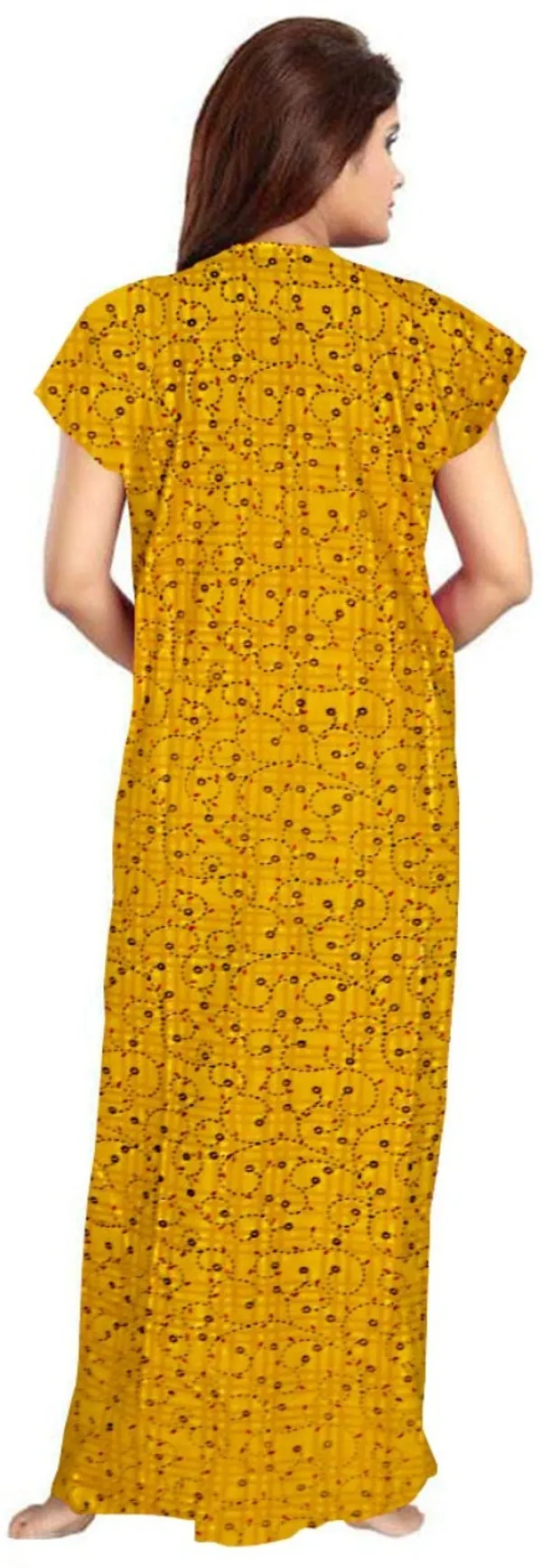 Pack_of_2_Pure_Cotton_Printed_Long_Nighty_For_Women_|_Yellow_&_Maroon