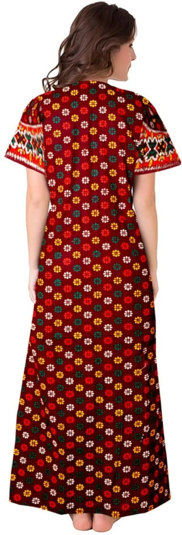 Pack_of_2_Pure_Cotton_Printed_Nighty_For_Women_|_Blue_&_Maroon