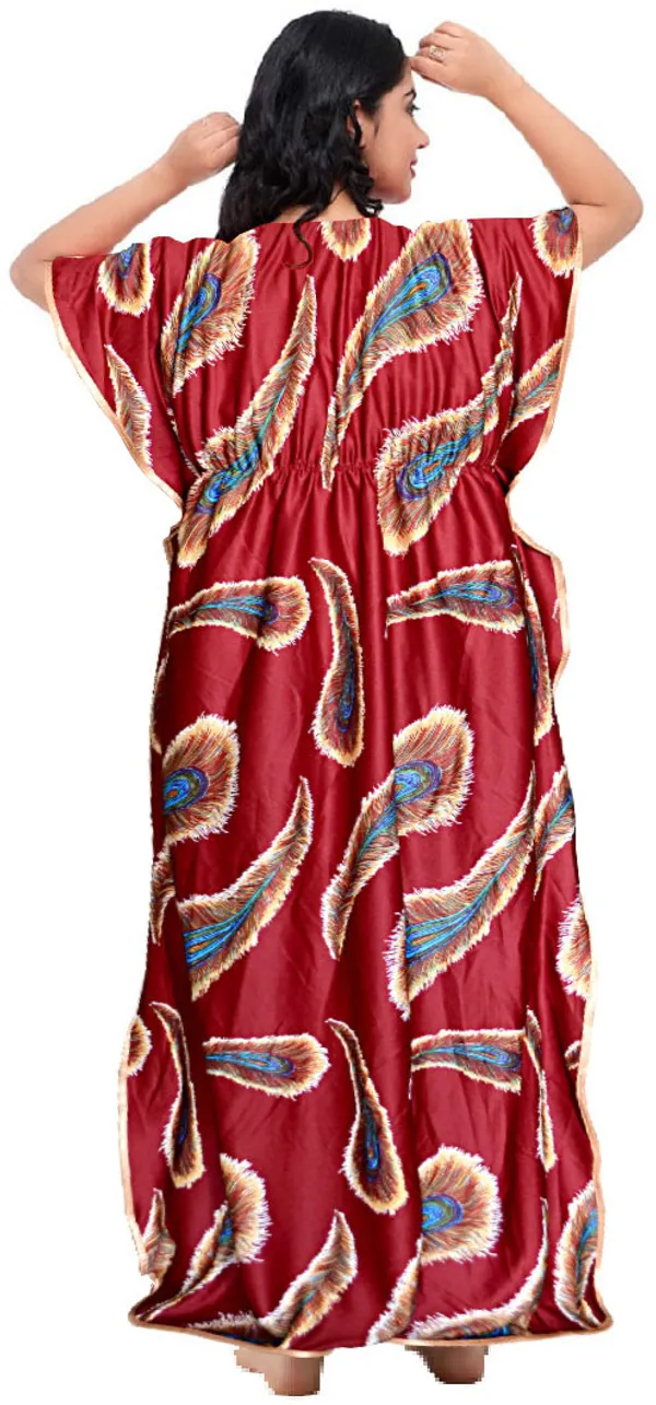 Pack_of_2_Satin_Printed_Kaftan_Nighty_For_Women_|_Black