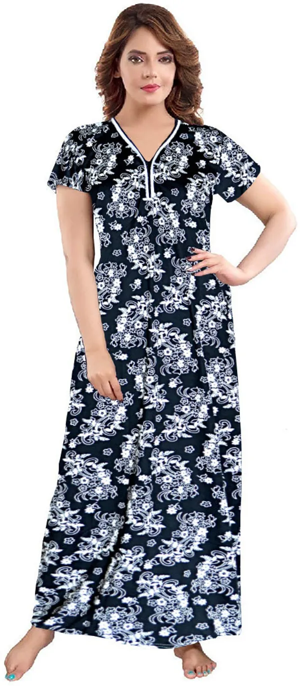 Pack_of_2_Satin_Printed_Nighty_For_Women_|_Maroon_&_Black
