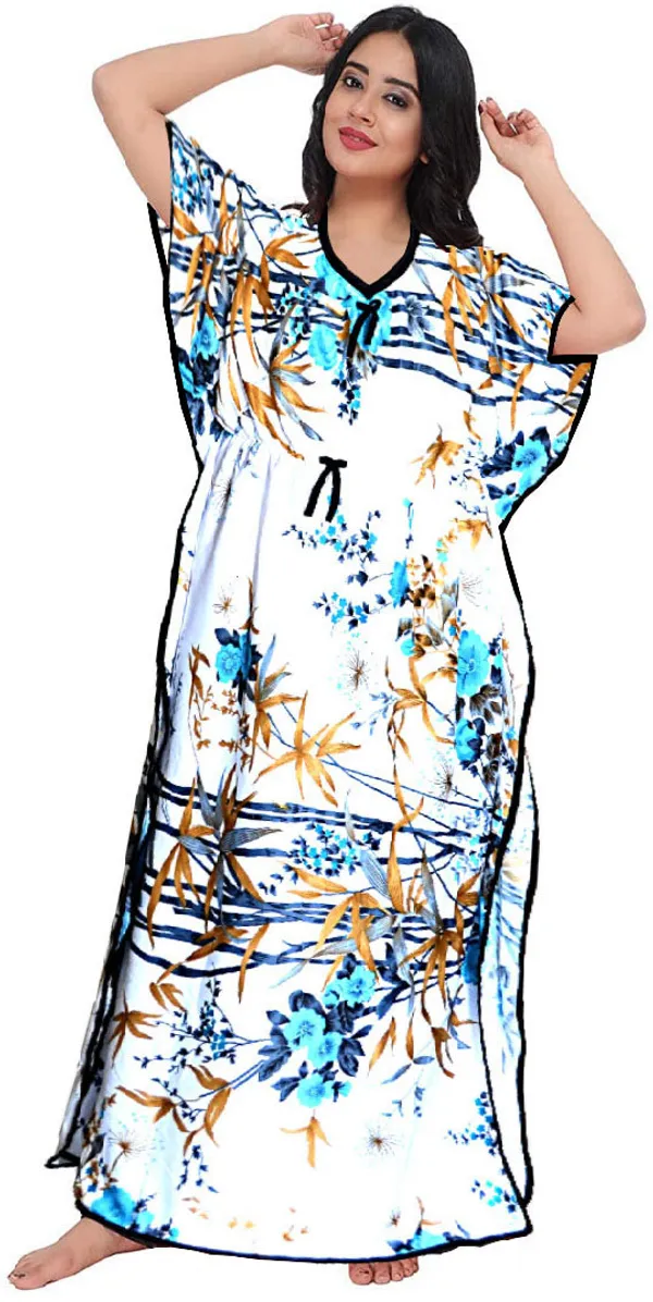 Pack_of_2_Satin_Printed_Kaftan_Nighty_For_Women_|_Brown