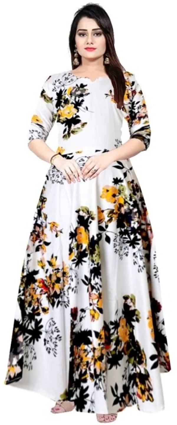Yellow_Rayon_Blend_Printed_Full_Length_Gown_For_Women