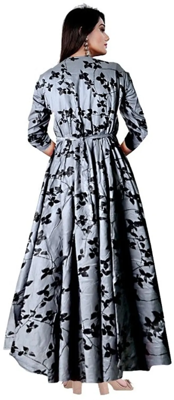 Grey_Rayon_Blend_Printed_Full_Length_Gown_For_Women