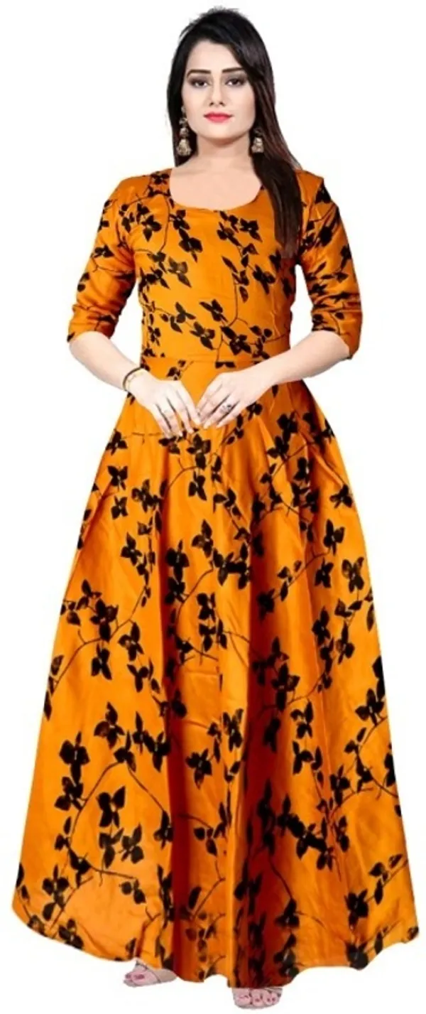 Mustard_Rayon_Blend_Printed_Full_Length_Gown_For_Women
