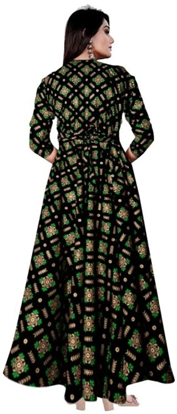 Green_Rayon_Blend_Printed_Full_Length_Gown_For_Women