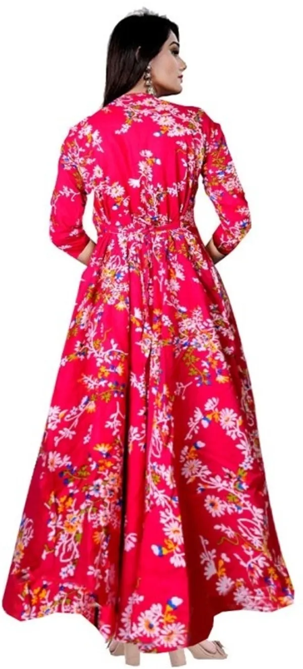 Red_Rayon_Blend_Printed_Full_Length_Gown_For_Women